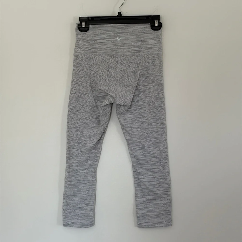 Lululemon Wunder Under high-rise cropped leggings gray and white space-dye